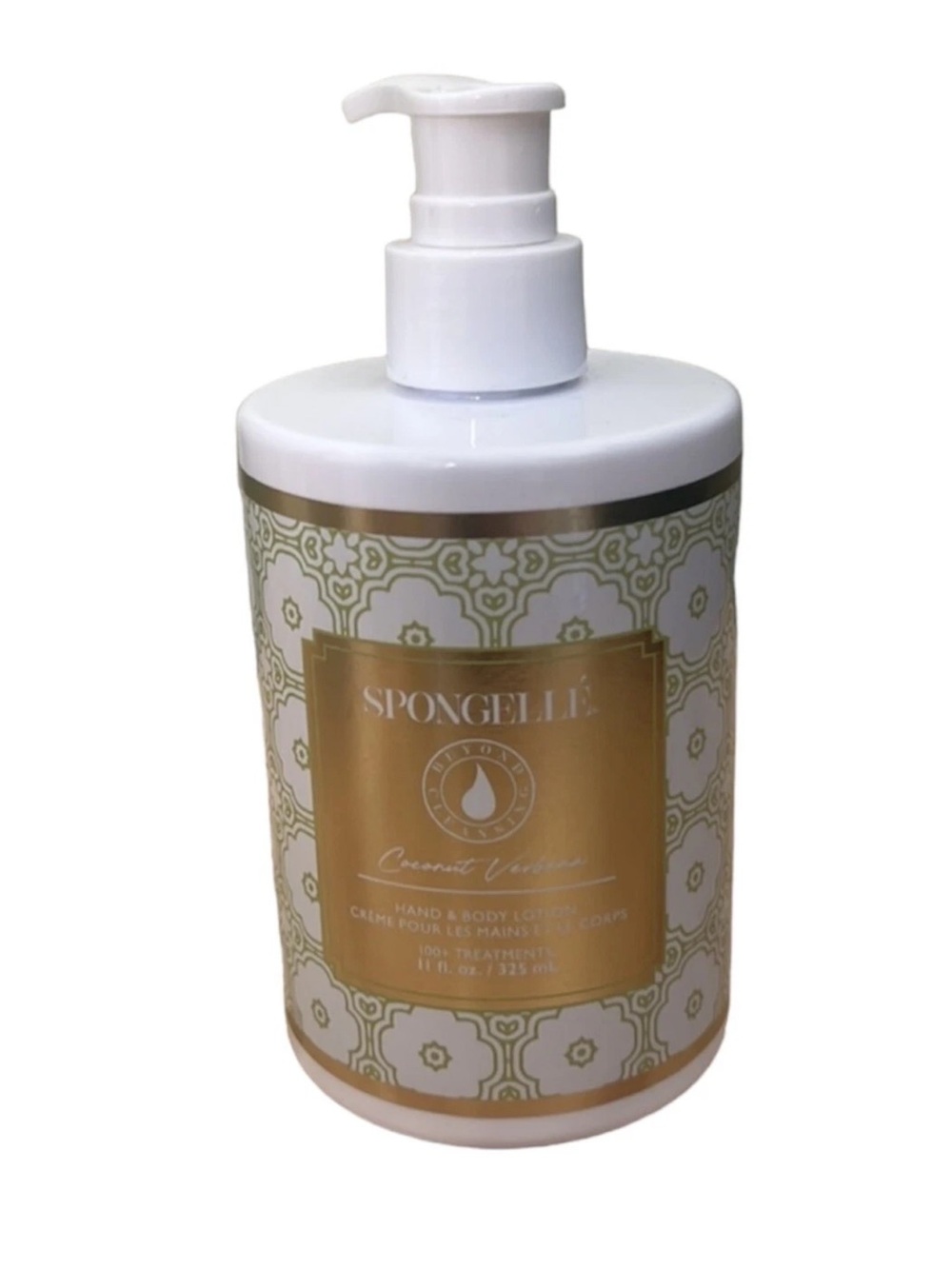 Spongelle Coconut Verbena Hand & Body Moisturizer — White & Gold